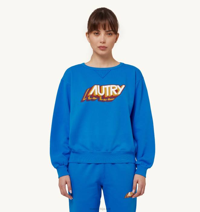 JRHJ277 Жене аеробиц лого црев нецк дукс блуетте Autry
